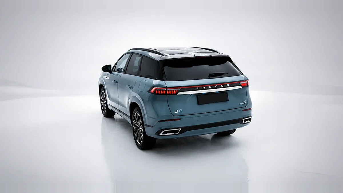 Jaecoo 8 PHEV Exclusive 1.5 TGDI 3DHT AWD 7p. en renting en Barcelona — Trasera