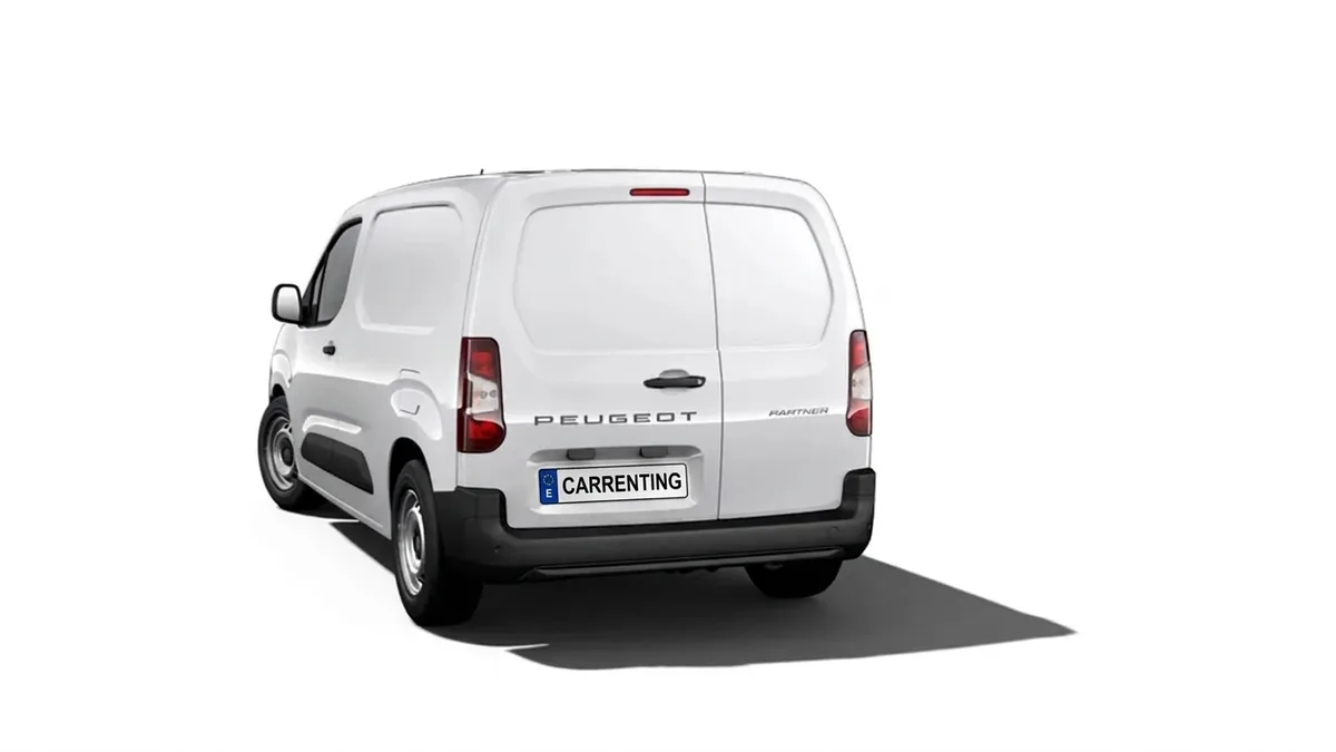Peugeot Partner Furgón Diesel 1.5 BlueHDI S&S Standard 600kg 100 (MERCANCÍAS TERCEROS) en renting en Barcelona — Trasera